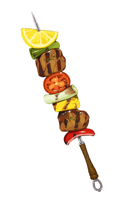 Brochette grilée juteuse